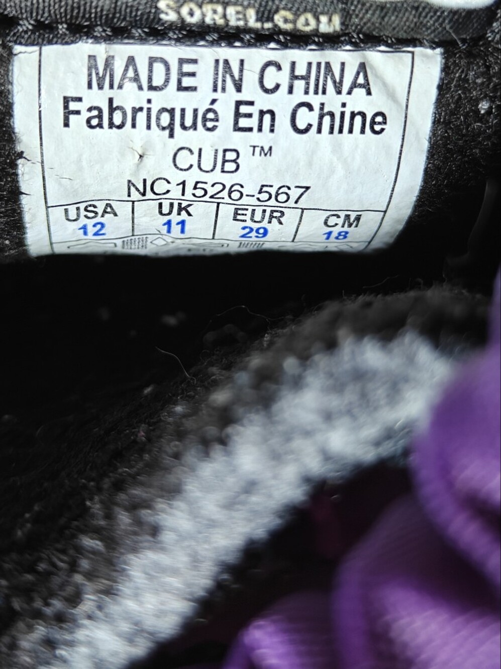 Sorel Youth Cub Insulated Purple Lavender Winter Snow Boots Toddler Girl's 12 - Picture 11 of 11